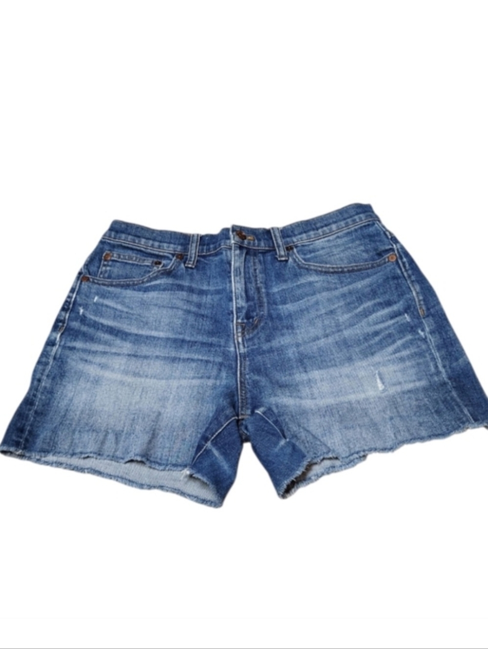 Madewell Blue Hi-Rise Denim Shorts Distressed - Size 28